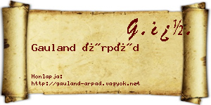 Gauland Árpád névjegykártya
