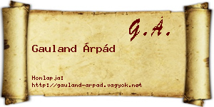 Gauland Árpád névjegykártya